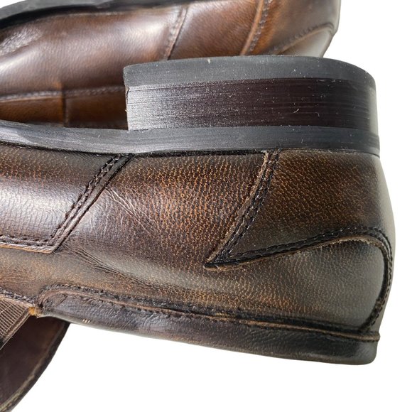 Vintage Giorgio Brutini brown embossed leather square toes luxury designer men 8 - Picture 5 of 13